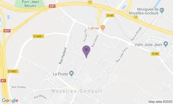 Localisation Banque Postale Agence de Noyelles Godault