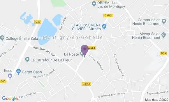 Localisation Banque Postale Agence de Montigny en Gohelle