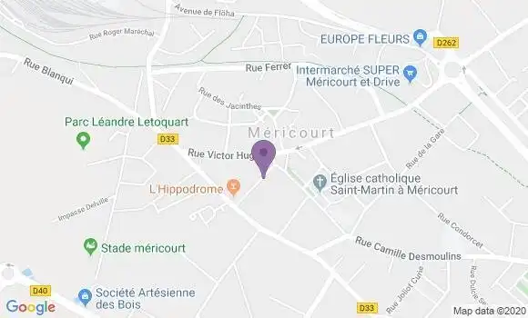 Localisation Banque Postale Agence de Méricourt