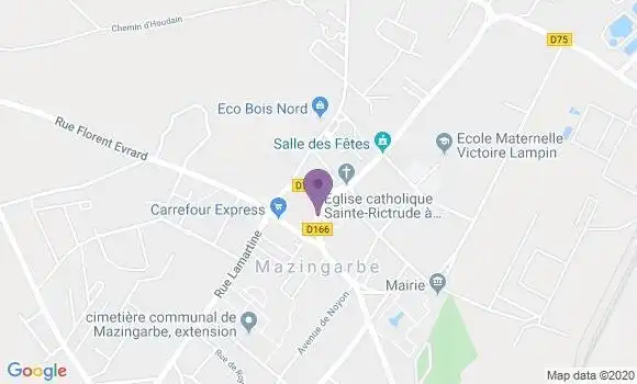 Localisation Banque Postale Agence de Mazingarbe