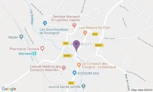 Localisation Banque Postale Agence de Maroeuil