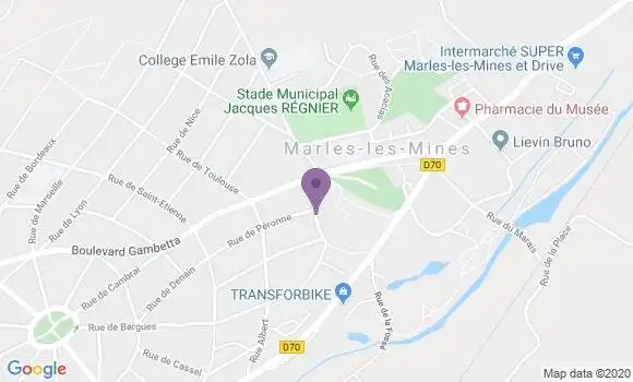 Localisation Banque Postale Agence de Marles les Mines