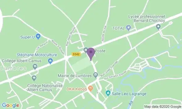 Localisation Banque Postale Agence de Lumbres