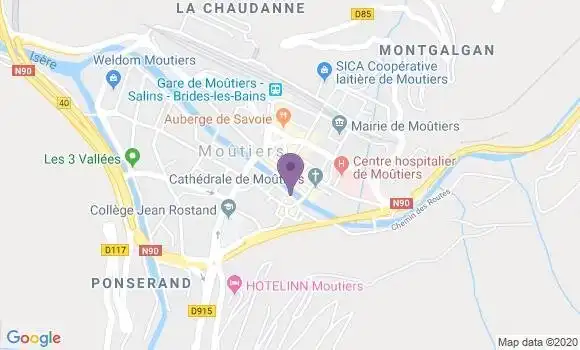 Localisation LCL Agence de Moutiers Tarentaise