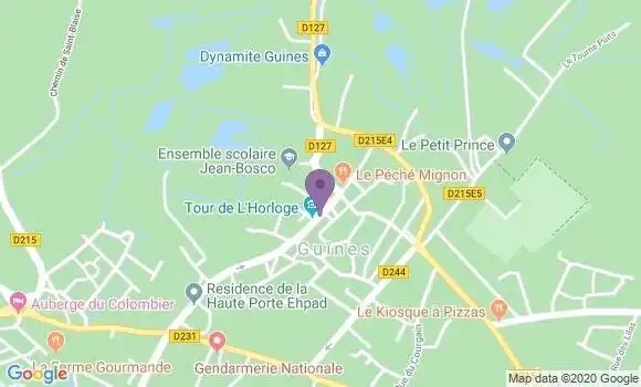 Localisation Banque Postale Agence de Guînes