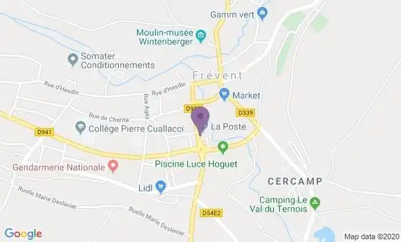 Localisation Banque Postale Agence de Frévent