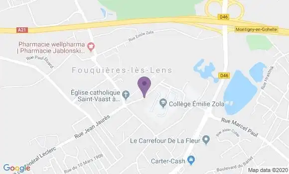 Localisation Banque Postale Agence de Fouquières lès Lens