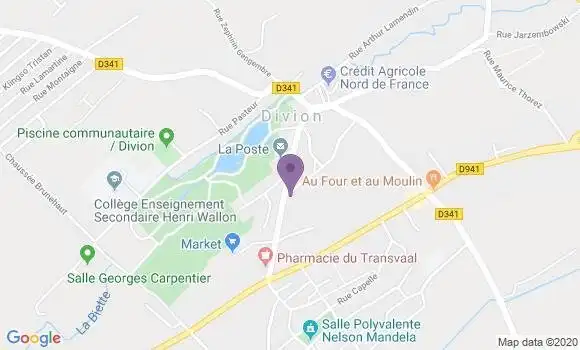 Localisation Banque Postale Agence de Divion