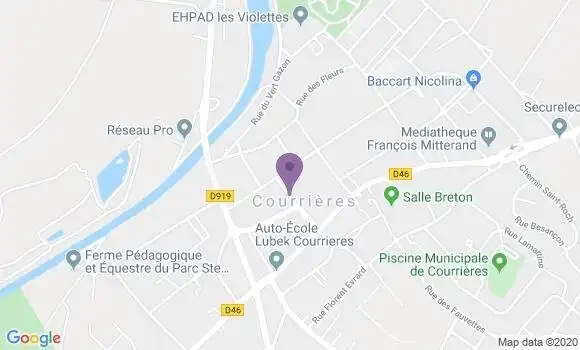Localisation Banque Postale Agence de Courrières