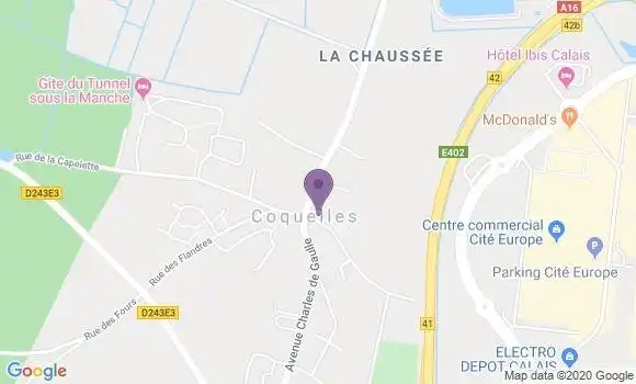 Localisation Banque Postale Agence de Coquelles