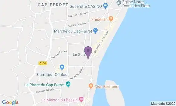 Localisation LCL Agence de Lège Cap Ferret