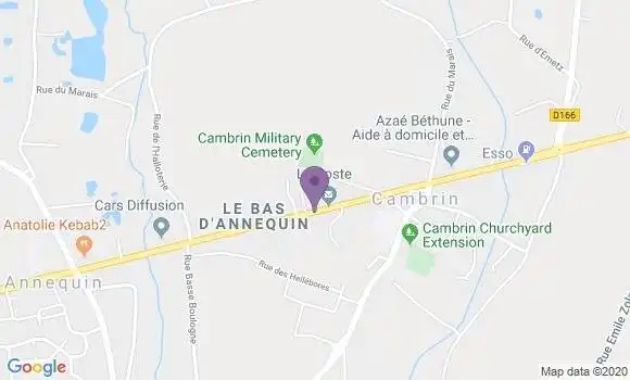 Localisation Banque Postale Agence de Cambrin
