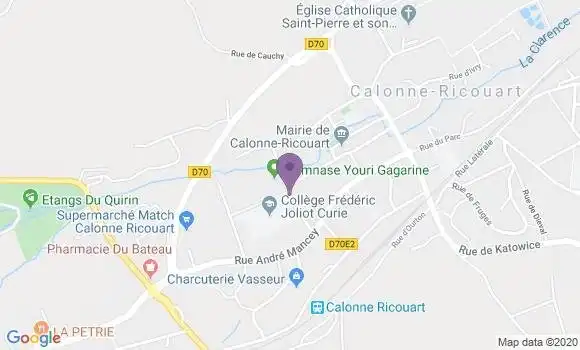 Localisation Banque Postale Agence de Calonne Ricouart