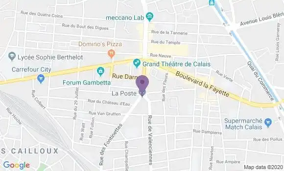 Localisation Banque Postale Agence de Calais