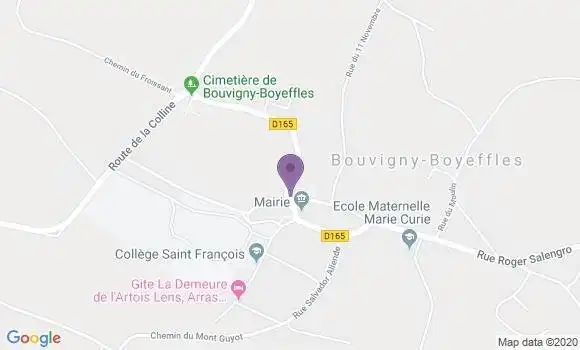 Localisation Banque Postale Agence de Bouvigny Boyeffles