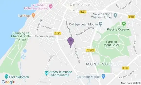 Localisation Banque Postale Agence de Boulogne sur Mer