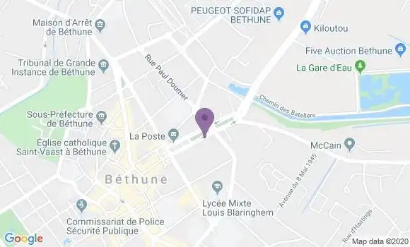 Localisation Banque Postale Agence de Béthune