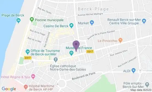 Localisation Banque Postale Agence de Berck sur Mer