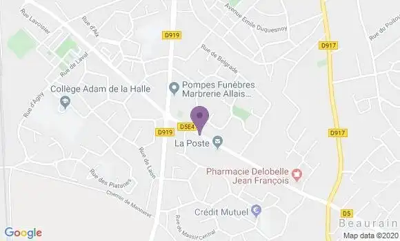 Localisation Banque Postale Agence de Beaurains