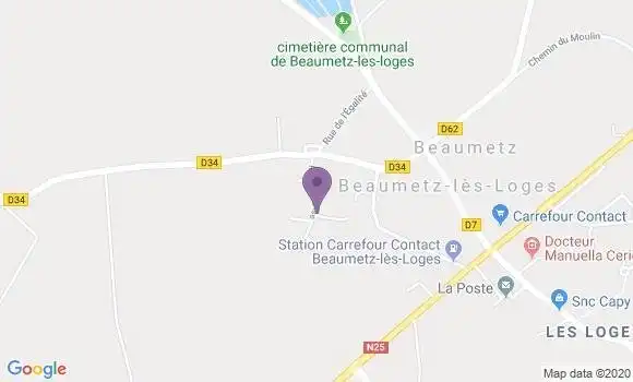Localisation Banque Postale Agence de Beaumetz lès Loges