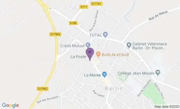 Localisation Banque Postale Agence de Barlin