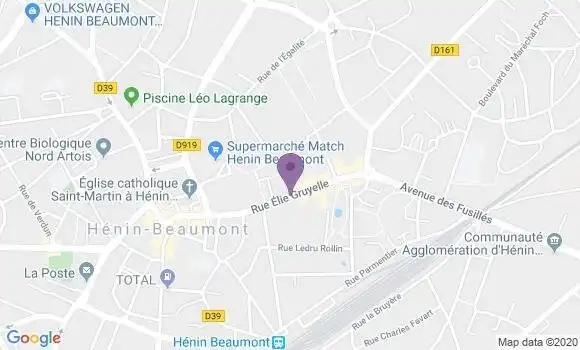 Localisation Banque Postale Agence de Hénin Beaumont Villes Jumelées
