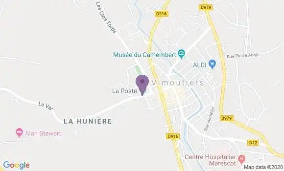 Localisation Banque Postale Agence de Vimoutiers