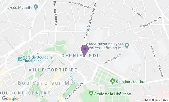 Localisation LCL Agence de Boulogne sur Mer Porte Neuve