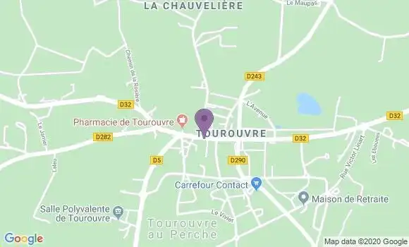 Localisation Banque Postale Agence de Tourouvre