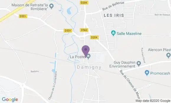 Localisation Banque Postale Agence de Damigny