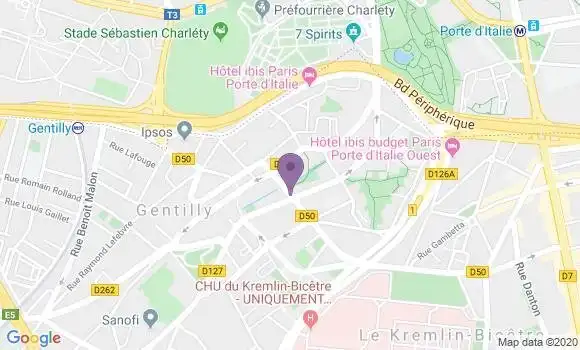Localisation LCL Agence de Gentilly