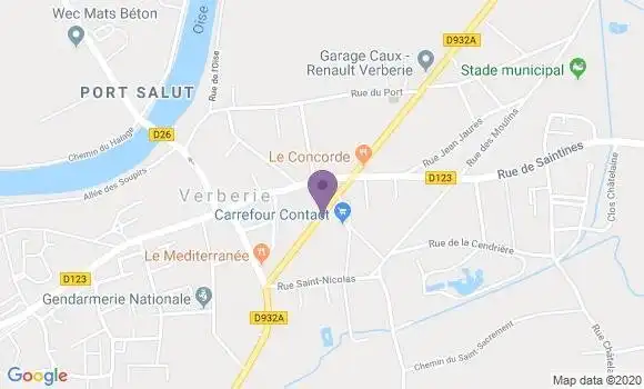 Localisation Banque Postale Agence de Verberie