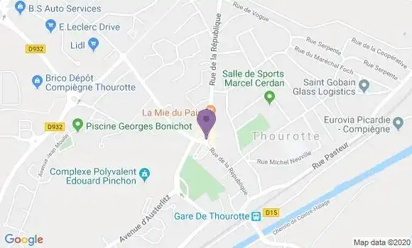 Localisation Banque Postale Agence de Thourotte
