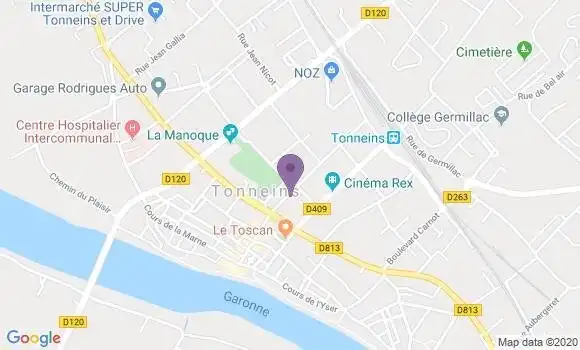 Localisation LCL Agence de Tonneins