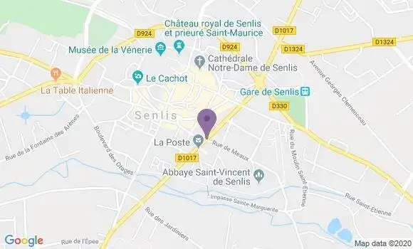 Localisation Banque Postale Agence de Senlis