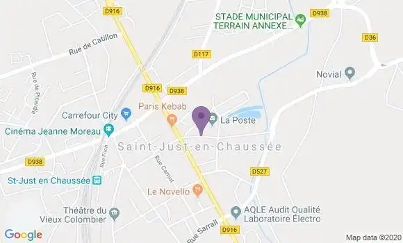 Localisation Banque Postale Agence de Saint Just en Chaussée