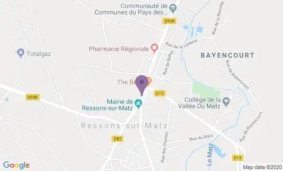 Localisation Banque Postale Agence de Ressons sur Matz