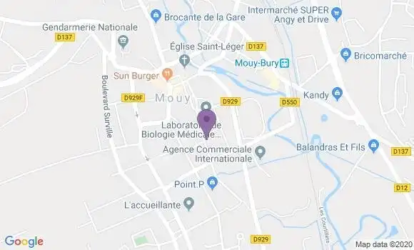 Localisation Banque Postale Agence de Mouy