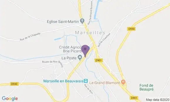 Localisation Banque Postale Agence de Marseille en Beauvaisis
