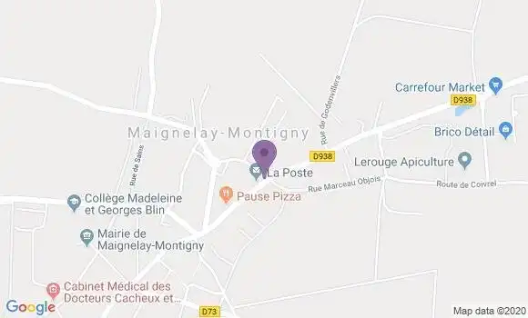Localisation Banque Postale Agence de Maignelay Montigny