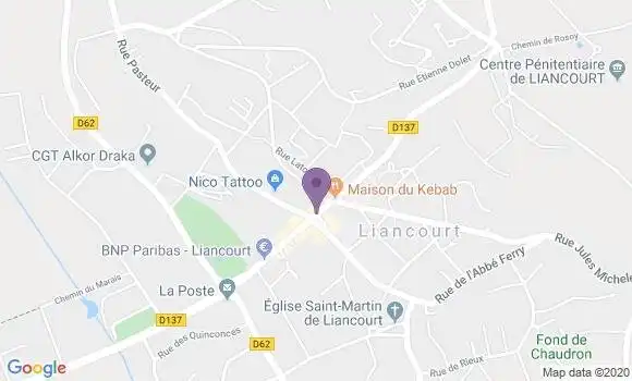 Localisation Banque Postale Agence de Liancourt