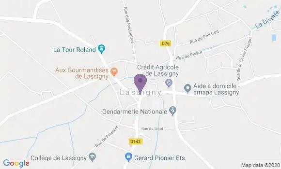 Localisation Banque Postale Agence de Lassigny