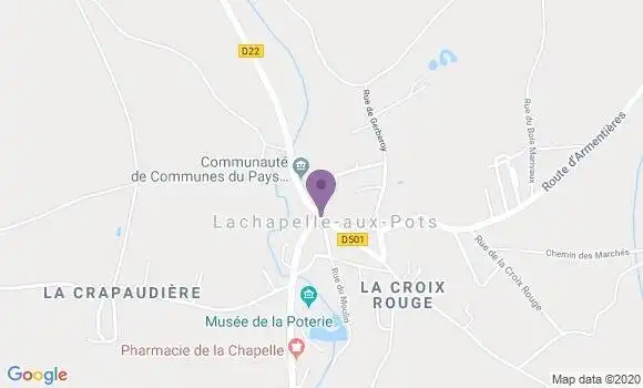 Localisation Banque Postale Agence de Lachapelle aux Pots