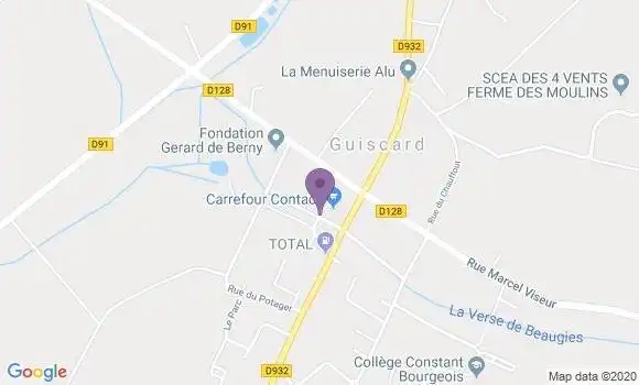 Localisation Banque Postale Agence de Guiscard