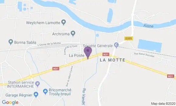 Localisation Banque Postale Agence de Cuise la Motte