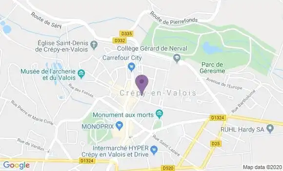 Localisation Banque Postale Agence de Crépy en Valois