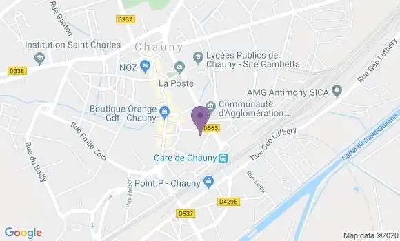Localisation Société Générale Agence de Chauny