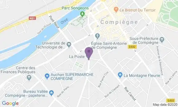 Localisation Banque Postale Agence de Compiègne Archet d