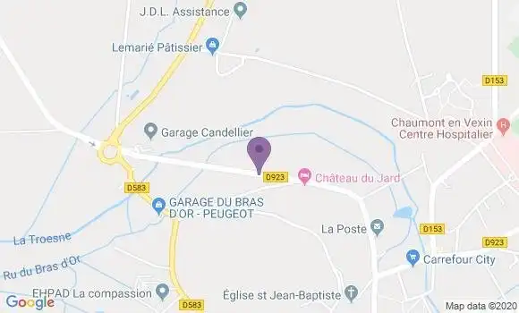 Localisation Banque Postale Agence de Chaumont en Vexin