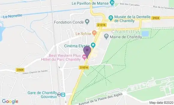 Localisation Banque Postale Agence de Chantilly